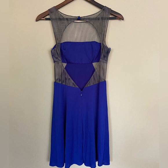 BCBG blue cut-out mesh dress - Picture 2 of 4